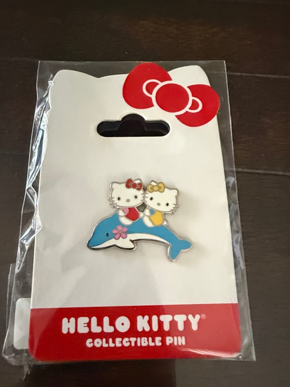 Hello Kitty Dolphin Collectible Enamel Pin - White, Blue, Red vintage 2013